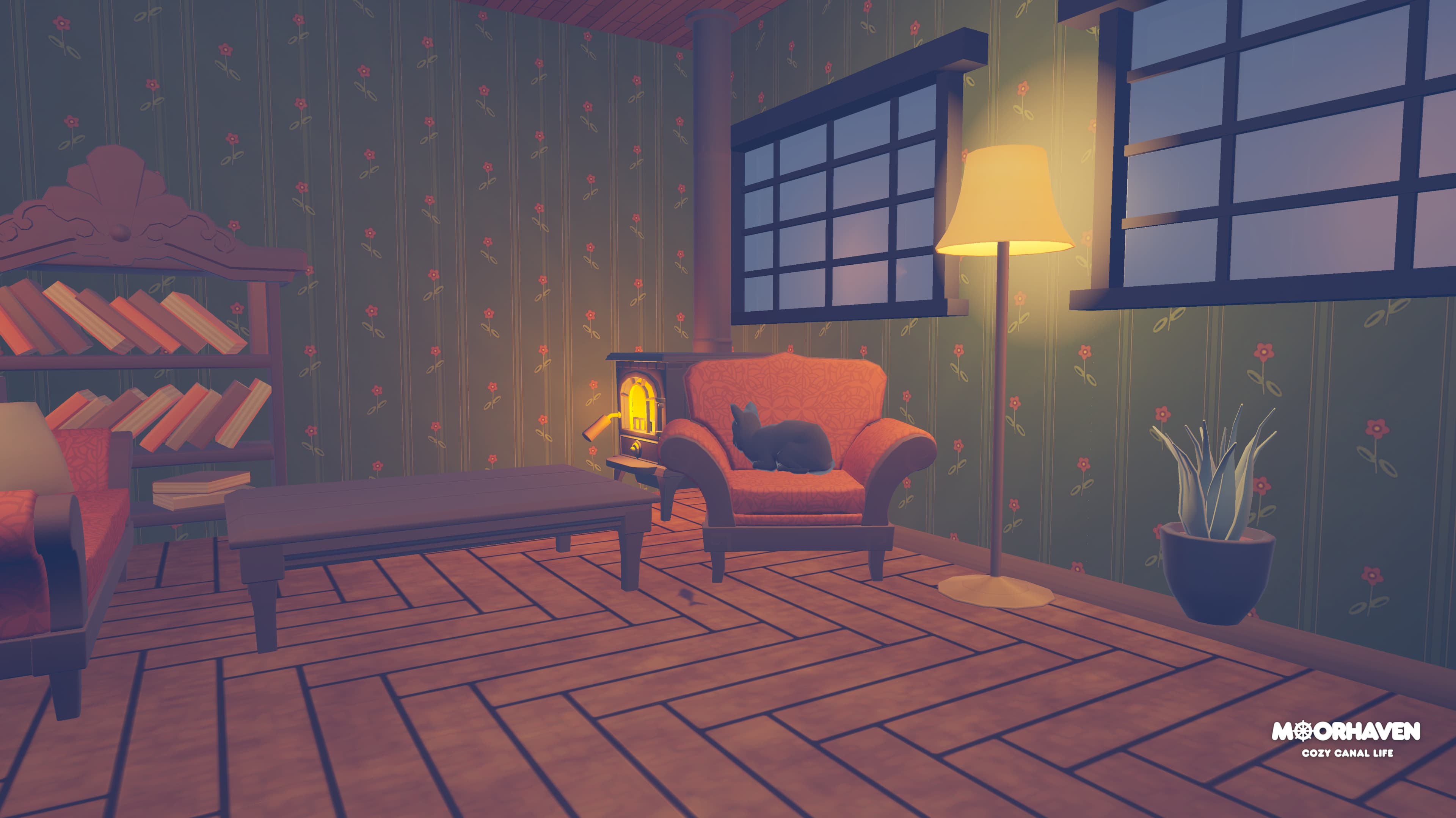 Lamplit cabin